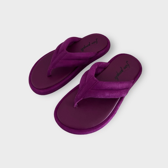 Free People Wonderland Verbena Leather Thong flip flop Sandals Size 7 - Picture 5 of 14